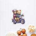 Zápich – Macko na motorke