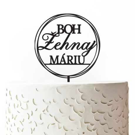 Personalizovaný zápich na tortu - Boh žehnaj - meno 2